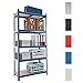 Produktbild CLP Schwerlastregal, Metall, verzinkt, Tragkraft 875 kg, 5 Böden, Lagerregal Farbe + Höhe wählbar blau, 180 x 90 x 45 cm