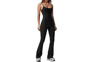 Mayround Flare Jumpsuits for Women Bodysuit One Piece Full Body Suit Spaghetti Straps Scoop Neck Bodycon Straight Leg Wide Leg Jumpsuit