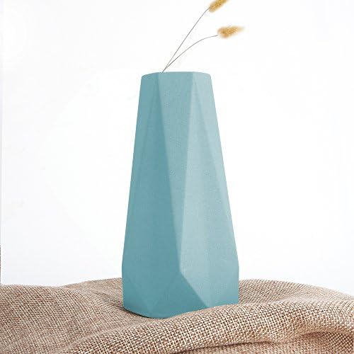 Ivoku 6Inch/15cm Handmade Ceramic Vase Tall Decorative Porcelain Art Bottles Statue(Blue)