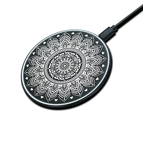 ZXK CO Totem Bildserie Drahtlose Qi Ladegerät Ultra Dünn Qi Wireless Charger Induktive Ladestation für Samsung Galaxy S6, S6 Edge, Note 5, Nexus 7 2nd Gen, Nexus 4/5/6, LG Optimus Vu2/G2/G3, Nokia Lumia 920/1020/928, Nexus 5 und Andere Qi-fähige Handys und Tablets- Inbegriffen Universal Qi Receiver - 2