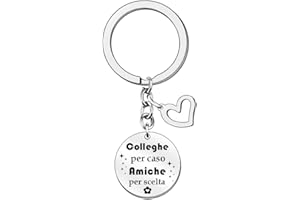 POIUYTRE Regali Natale Collega Regalo Colleghe Colleghe per caso Amiche per scelta Portachiavi per Amici Regalo di Ringraziamento per Colleghi e Amici Regalo Colleghi Compleanno Regalo Donna
