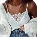 Produktbild Rovinci Damen Spitze Weste Mode Leibchen Ärmellos T-Shirt Bluse (S, Weiß)