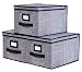 Produktbild homyfort 3 Stück faltbox mit Deckel Faltbare Aufbewahrungsbox Stoffbox, 30 x 40 x 25 cm, Schwarz Leinen, 7XALB03PLP