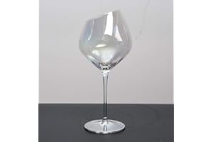 HALAWAKA Lot de 2 verres à vin en cristal avec bord incliné Idéal pour vin rouge et blanc