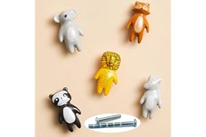 YOUYOUULU 5Stück Niedliche Tierknäufe Knöpfe Keramikknäufe für Kinder, Schrank Knauf Griffe Kinderzimmer Möbelknöpfe tiere für Tür Schubladen kommode Schrankknäufe