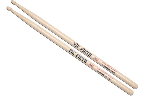 Vic Firth American Classic 5ADG Double Glaze Baguettes, Double Couche de Finition en Laque, Bout en Bois