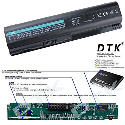 Dtk® Ultra Hochleistung Notebook Laptop Batterie Li-ion Akku für Hp Pavilion Dv4 Dv4-2000 Dv5 Dv6 Dv6-2000 CQ40 CQ41 CQ45 Cq50 Cq60 Cq70 G50 G60 G60t G61 G70 G71 Series, Fits P/n 484170-001 Ev12 Ks524aa Ks526aa Hstnn-ib72 [4400MAH-6-cell] - 2