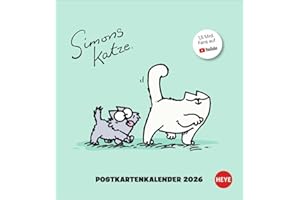 Simons Katze Postkartenkalender 2026: Der Katzen-Kalender für alle Fans von Simon's Cat. Ein Kalender mit Postkarten zum Sammeln und Verschicken mit ... frechen Samtpfote (Postkartenkalender Heye)