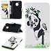 Produktbild Motorola Moto G5 Hülle Leder Flip Case Süß Panda Muster, Motorola Moto G5 Lederhülle Protective Cover Ledertasche Handyhülle Wallet Brieftasche Tasche Schutzhülle mit Kartenfach Standfunktion, Bambus