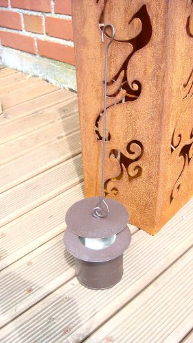 Säule Rost Feuersäule Metall Skulptur Edelrost Bioethanol eckig mit Feuereinsatz Deko eckig H: 80cm - 6