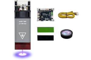 Kit modulo laser 5W potenza ottica con aria assistita, LASER TREE 40W 45mm fisso Focus Balance incisione e testa di taglio, 450nm incisore laser testa modulo per macchina incisore laser, 12V