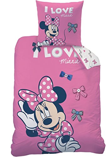 Bettwäsche Set Disney Minnie Mouse 135x200cm + 80x80cm Biber/Flanell "Beauty"