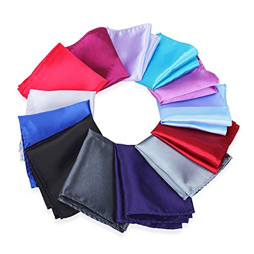 Bluelover 2pcs Satin Seide Männer Anzug Einstecktuch Taschentuch Bankett Hochzeit Hanky-Lavendel - 5