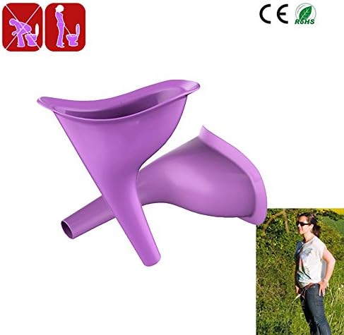 MENRY Portable Urinal,Outdoor Travel Car Emergency Ladies Standing Silicone Urinal, Outdoor Travel Elderly Pregnant Women Urinate Sanitary Toilet Kit 100% Waterproof (Purple)