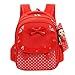 Produktbild LETTER Kleinkind Schule Beutel 3Pcs Set Baby-Kind-Bowknot Herz Dot Rucksack (Rot)