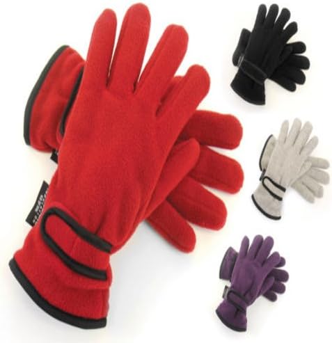 3 Pairs Ladies Winter Thermal Gloves - 8 (Colorful Polar Fleece Gloves)