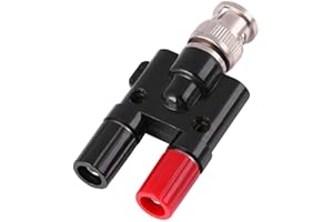 VIKYE Oszilloskop Tastkopf Adapter, HT311 BNC auf 4 mm Bananensteckeradapter mit 4mm-Buchsen in Rot und Schwarz mit Zwei 4mm-Anschlüssen für Oszilloskope