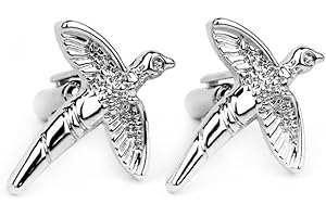 HARRINGTON MARLEY Pheasant Cufflinks Pewter Shooting Birds Pewter Silver Colour, Shooting Gift, Shooting/Country Cufflinks