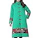 Produktbild Damen Winterjacke Lange Druck Wintermantel Outwear Frauen Winter Warm dünner Steppjacke Starke Dicker Kapuzenjacke Folk Custom Cotton Padded Druck Spleißen mit Kapuze Mantel Riou Sale (3XL, Grün)