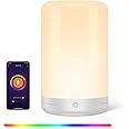 Smart Led bedside lamp, Alexa table lamp with timer Function, WiFi bedside lamp touch dimmable for bedroom and study, Compatible with Alexa and Google Home, Night Light, 2700K~3100K, RGB+W, 2.4GHz