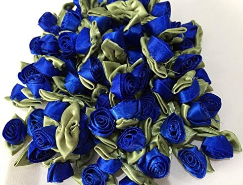 Royal Large Satin Ribbon Roses Buds Embellishments - 20 per pkt