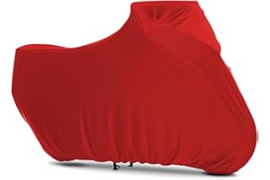BIHEE BHIEE Telo Moto Elastica Traspirante Interno Telo Coprimoto per Scooter Vespa Motorino Motocicletta Motocross, 295 x 109 x 140 cm, Rosso