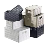 Rotho 1115201100 Aufbewahrungskiste Dekobox Country in Rattan-Optik aus Kunststoff (PP), Format A5, Inhalt ca. 6 l, ca. 28 x 18.5 x 12.6 cm (LxBxH), weiss - 2