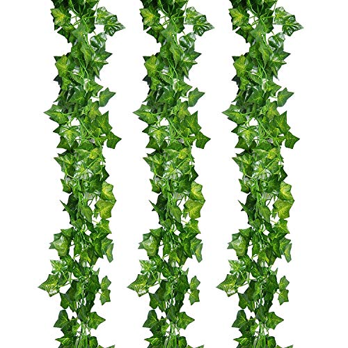 Romote Lot de 12 25,6 m Guirlande de Lierre Artificielle Faux Ivy Guirlande de Vigne pour Mariage Faux Feuillage Fleurs Home de Cuisine Jardin Bureau Mariage Décoration Murale