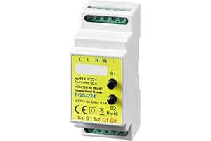 WOOTONG Eutonomy euFIX S224 Adaptor for DIN Rail for FIBARO Double Smart Module with Buttons