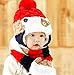 SONGQEE(TM) Winter Warm Boys Wool Acrylic Hat/Scarf Set Knitted Hat Scarf Red Cute Bear for Christmas (Red)