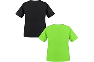 TIZAX 2 Pieces Boys Swim Tops Kids Short Sleeve Rash Vest Quick Dry Swimwear Children UPF 50+ Rash Guard Shirts Age 5-12