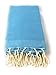 Produktbild Fouta Waben Uni | Hamam-Tuch | Sauna-Tuch | Strandtuch | 2 x 1 m | 100% Baumwolle aus Tunesien (Himmelblau)