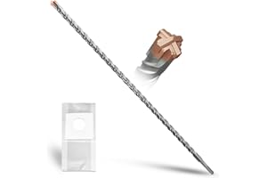 METOTY Foret SDS Plus 16 mm × 600 mm, avec 4 tranchants en carbure de tungstène, tête avec revêtement, foret à maçonnerie, foret à béton, pour pierre, béton, pierre naturelle, mur de brique