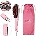 Hair Straightening Brush from LINKGU - New Ceramic No-Damage Faster Styling and Detangling Electric Straightener with LCD Temperature Control for Short or Long, Black, Thick, Thin, Wavy Hair or Bangs - Portable Professional Beauty Product - Get Rid of Bed head today Pink