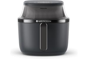 Philips Airfryer Serie 3000: Friggitrice ad aria da 6,2L con finestrella, Tec. RapidAir Plus, 16 modalità di cottura, 90% grassi in meno, facile da pulire, touchscreen, risparmio energetico (NA330/00)