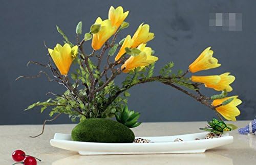 LLPXCC Artificial flowers Creative home floral dining table living room modern simple European style decorative flowers orchids silk flower hotel indoor large yellow