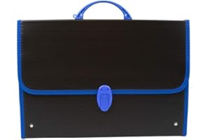 Favorit Valigetta Fine-Tex, Formato 28 x 40 x 8 cm con Bordo in Tessuto, in Polionda Nero, Accessori in Colori Assortiti