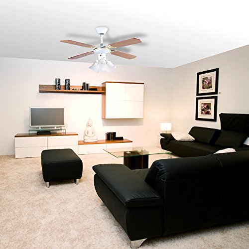 Sichler Haushaltsgeräte Deckenventilator VT-696 mit Holzflügeln und Beleuchtung, Ø 105 cm - 4