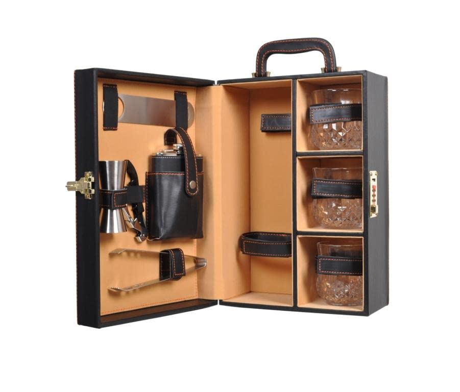 Telconi 3 Glass Black Elegant Bar Set for Travel and Picnics Review