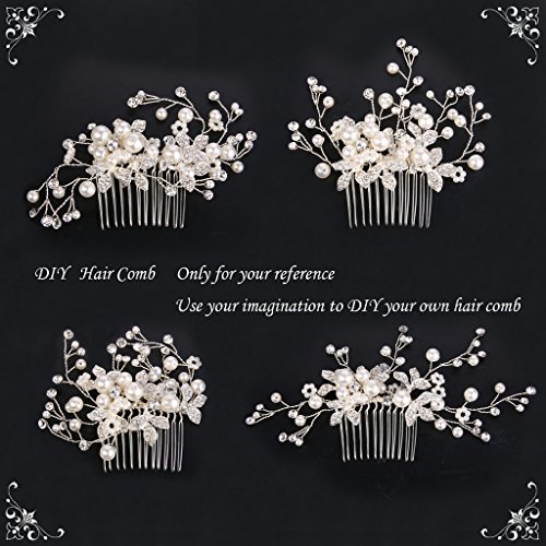 Clearine Women S Artificial Pearls Crystal Flower Handmade Diy