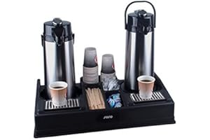 Saro - Leo 2 Station à Café, pour Verseuses d’un Diamètre de 190 mm, Compartiments de Rangement pour Accessoires, Bac d'Égouttement et Insert Amovibles, Plastique