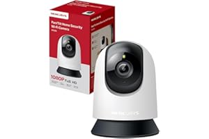 MERCUSYS MC200 Telecamera Wi-Fi Interno FHD, Videocamera Sorveglianza 360°, Visione Notturna, Audio a 2 Vie, Rilevamento di Movimento/Notifiche/Allarme, ZonaPrivacy, Supporta microSD fino a 512 GB