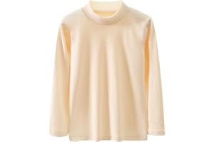 ANIMQUE Bambino Bambini Termico Biancheria Intima Adulti Colletto in Piedi Top Ragazzi Ragazze Bambini Autunno Inverno Colore Solido Maglia Genitore-Bambino Morbida Camicia a Maniche Lunghe