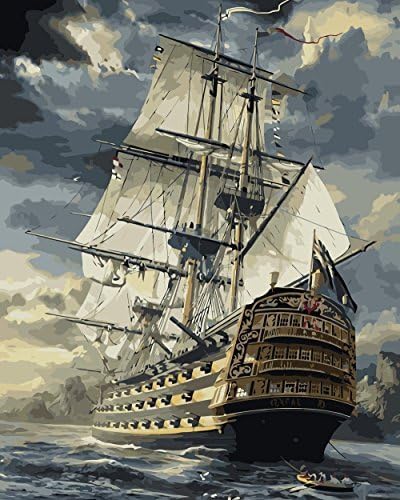[WOODEN FRAMED] ALB 16" x 20" Paint by Numbers Diy Painting Famous Painting Collection 2 (Age of Discovery)
