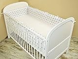 Bettumrandung Nest Kopfschutz Nestchen 420x30cm, 360x30cm, 180×30 cm Bettnestchen Baby Kantenschutz Bettausstattung Sternchen Blau auf weiß (A10) - 2