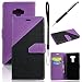 Produktbild GrandEver Asus Zenfone 3 (ZE520KL) 5.2" Ledertasche Hülle Spleiß Stil Schutzhülle Handschlaufe Tasche Lederhülle Scratch Schale Umschlag Stil Wallet Flip Case Cover mit Weiche Silikon Backcover Leder Innere Standfunktion Kreditkarte Slots Magnetverschluss Etui und Schwarz Stylus Pen - Lila und Schwarz