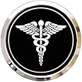 Printemporio Doctor Logo for Car and Bike, 3D Sticker, Waterproof Badge, Non-Rusting Decal, Self-Adhesive Auto 3D Black & Silver Chrome Emblem (8cm)
