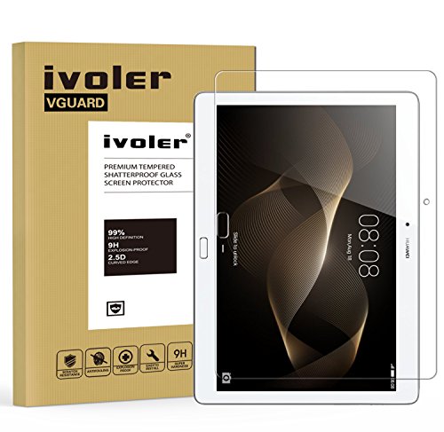 Huawei MediaPad M2 10.0'' Panzerglas Schutzfolie, iVoler® Panzerglasfolie folie Displayschutzfolie Hartglas Gehärtetem Glas DisplayPanzerglas Schutzfolie Displayschutz Tempered Glass Screen Protector für Huawei MediaPad M2 10.0'' - 0,3mm Dünn, 9H Härtegrad, 2.5D Abgerundete Kanten - [Kratzfest][Hohe Transparenz] [Fingerabdruck-frei][Blasenfrei]-Lebenslange Garantie