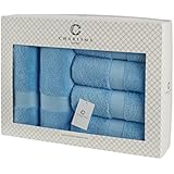 Juego de toallas de mano Charisma Home – juego de 6 – 4 x toallas de mano (50 x 100 cm) + 2 x toallas de ducha (70 x 140 cm) – 100% de algodón – calidad premium + set de regalo incluido en el paquete – Toalla de baño/ducha/Toalla de mano/Rizo