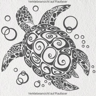A076 Wandtattoo „Bubble Turtle“ 66cm x 60cm kupfer (erh. in 40 Farben und 2 Größen) - 2